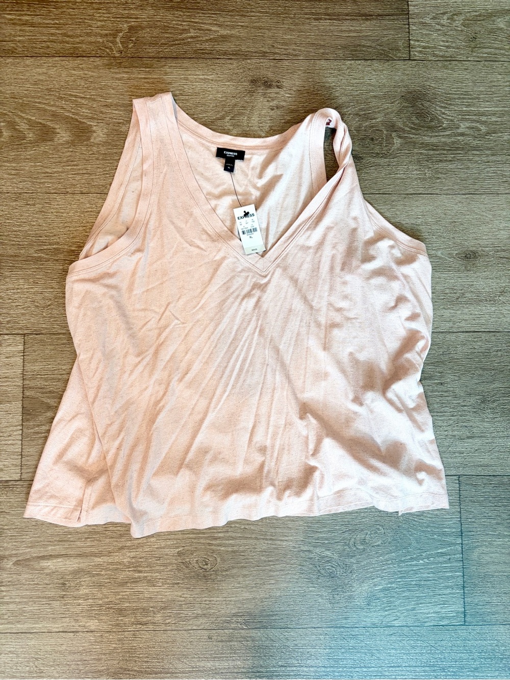 Express Light Pink V-Neck Tank Top